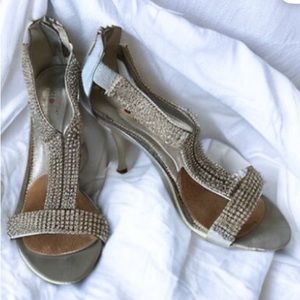 KISS KISS silver heels with crystals size 37